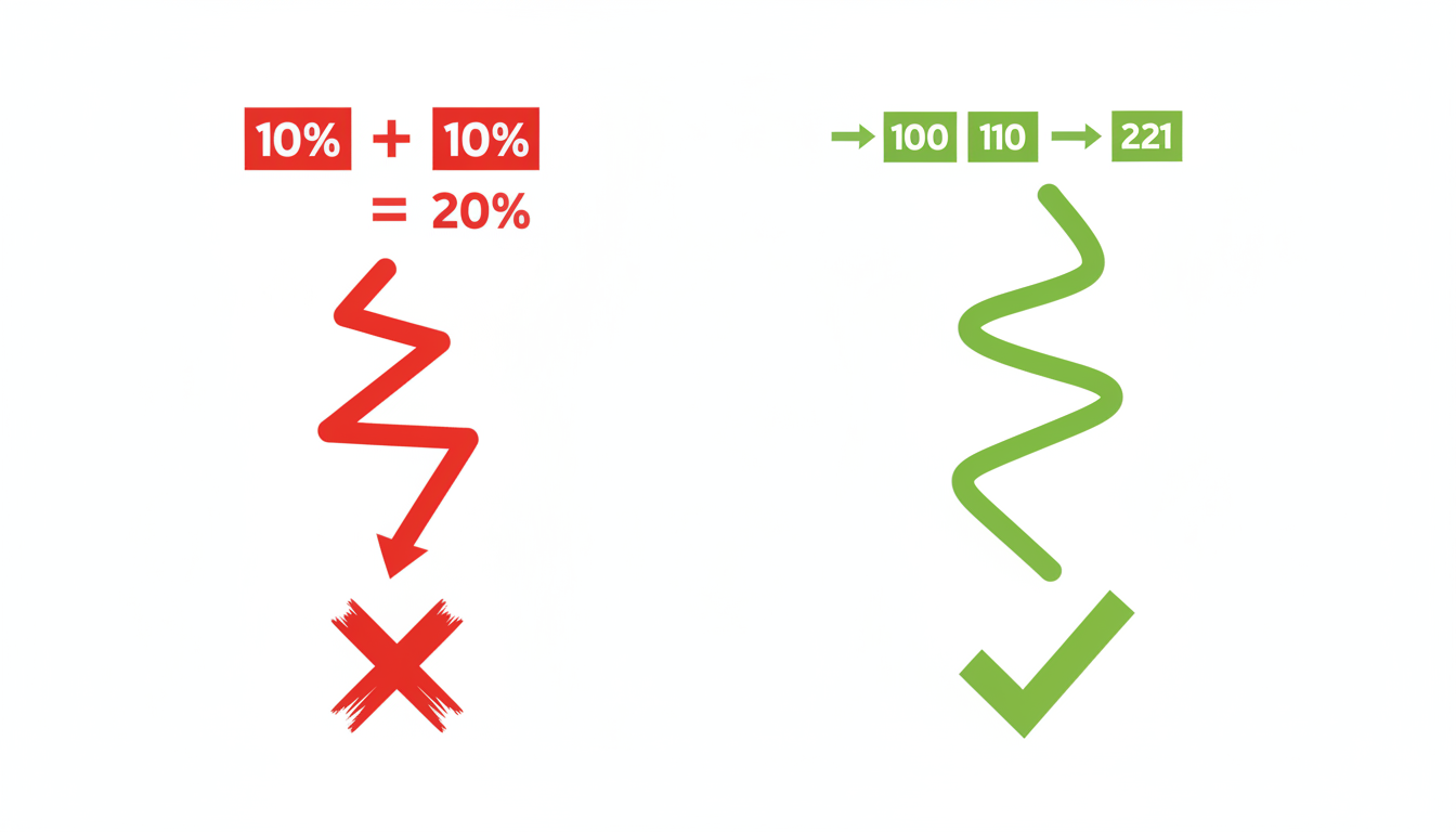 Porcentagem em Concursos: Como Calcular Aumentos e Descontos Sucessivos com Segurança